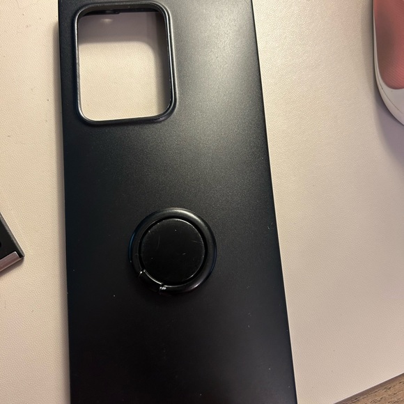 S20 Ultra Matte black Flaunt square case with finger ring - Picture 1 of 2